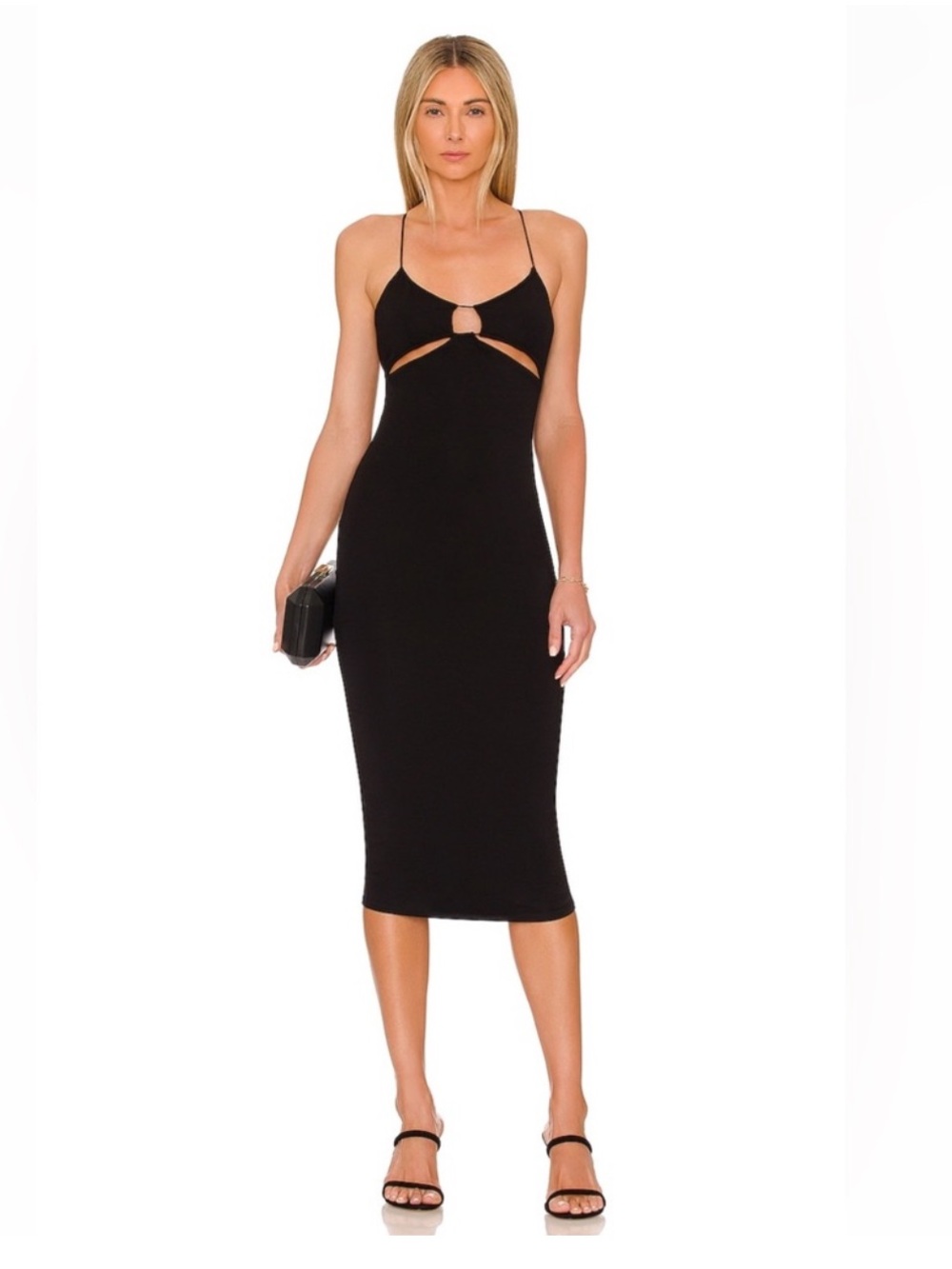 Good American Black Bodycon Midi
